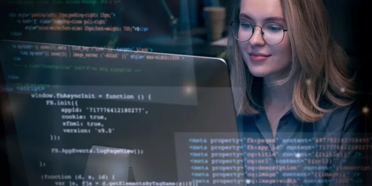 Schilderwerk-Beutha-Informatiker-Azubi Auszubildende programmiert am Computer – Symbolbild für die Ausbildung zum Fachinformatiker für Anwendungsentwicklung.