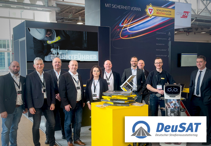 Messestand des Schilderwerk Beutha zur DeuSAT-Fachmesse 2024