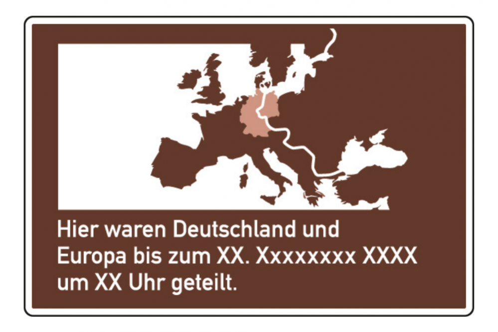 Touristische Unterrichtungstafeln VZ 386.3 9 Das Bild zeigt ein VZ386.3-50, welches eine Erinnerungstafel gemäß der "Brocken-Erklärung" darstellt.