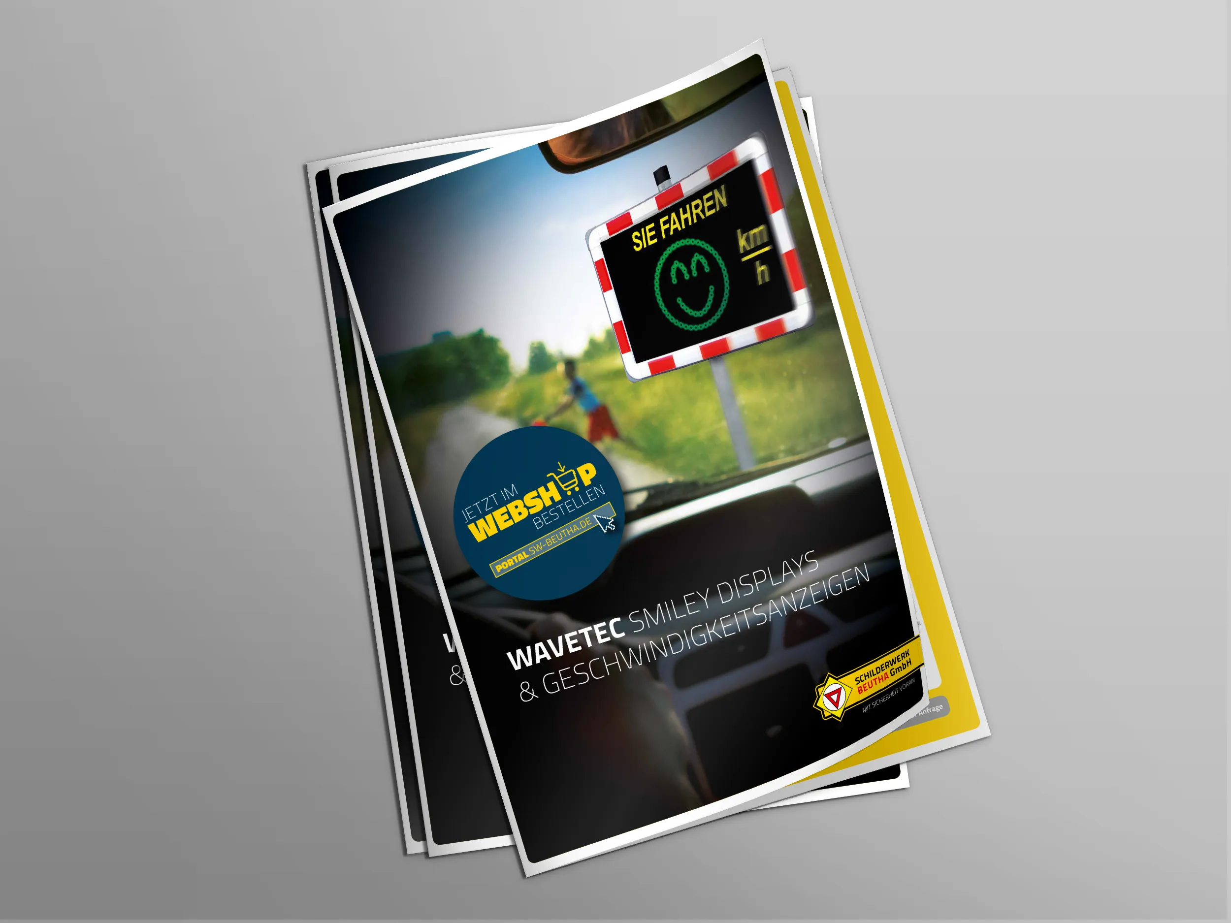Bild einer Broschüre für smarte Fahrgastinformationen der Schilderwerk-Beutha