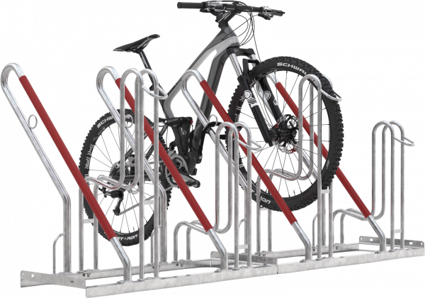 Anlehnparker_4500_XBF_transparent Fahrradständer mit Hoch-Tief-Anordnung für platzsparendes Abstellen mehrerer Fahrräder im öffentlichen Raum – Lösungen von Schilderwerk Beutha