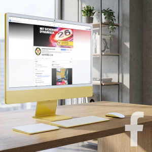 Facebook-Unternehmensseite von Schilderwerk Beutha auf einem Computerbildschirm