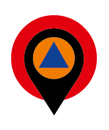 Symbol für Katastrophenschutz-Standort oder Einsatzpunkt für Katastrophenschutz-Leuchtturm