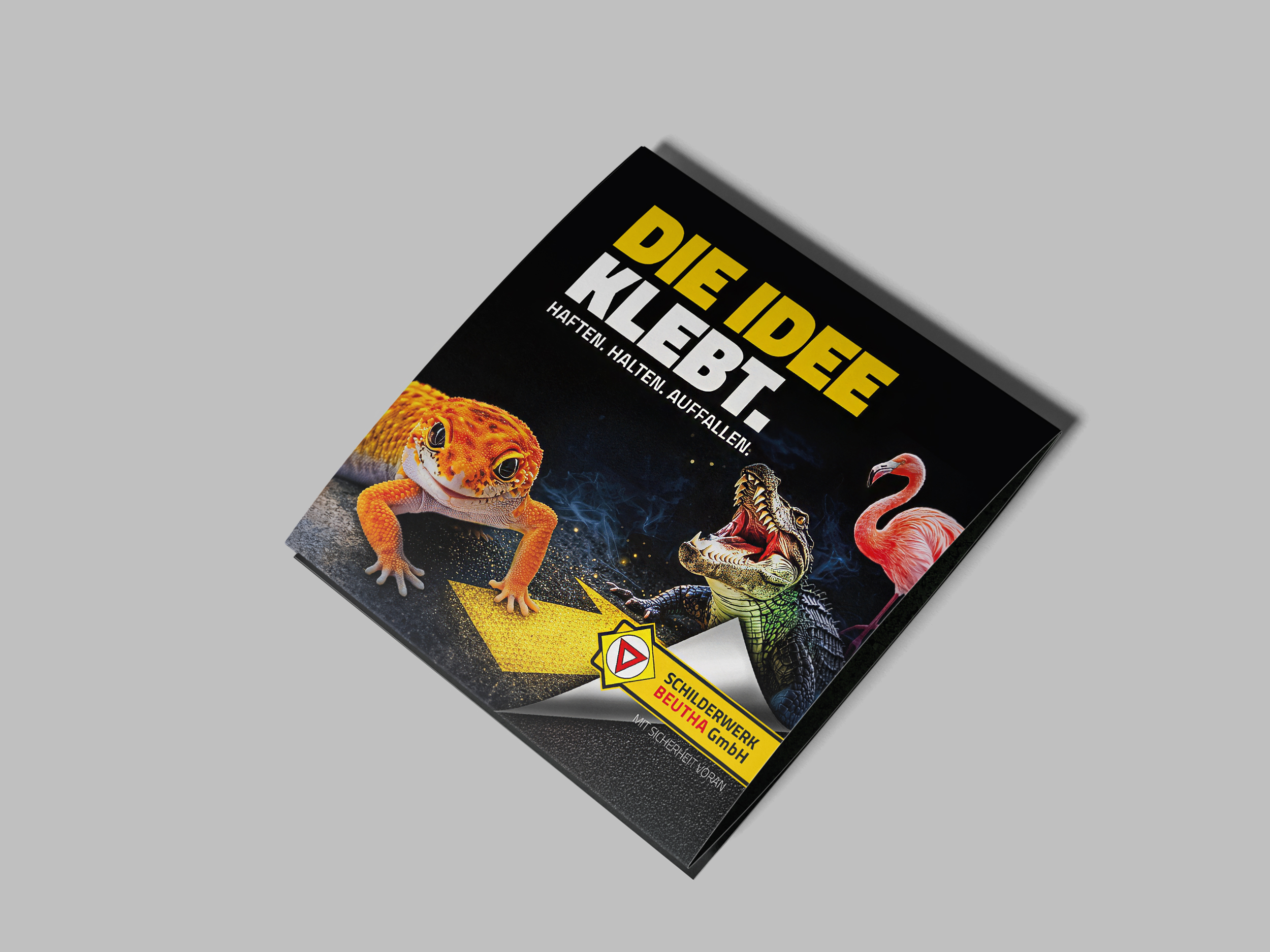 Vorschau des Flyers "Bodenaufkleber" zu den Produkten GECKGO, KROKGO und FLAMINGO