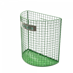 Drahtabfallkorb "M2" Halbrunder Drahtkorb mit grünem Boden und der Aufschrift: Abfälle