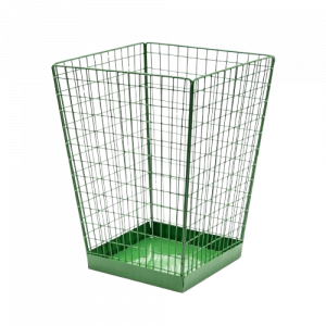 Drahtabfallkorb "M4" Rechteckiger Drahtkorb mit grün beschichteter Bodenplatte