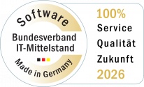 Auszeichnungssiegel für Softwarelösungen im Mittelstand in Deutschland mit Fokus auf Qualität und Innovation von vialytics – Schilderwerk Beutha